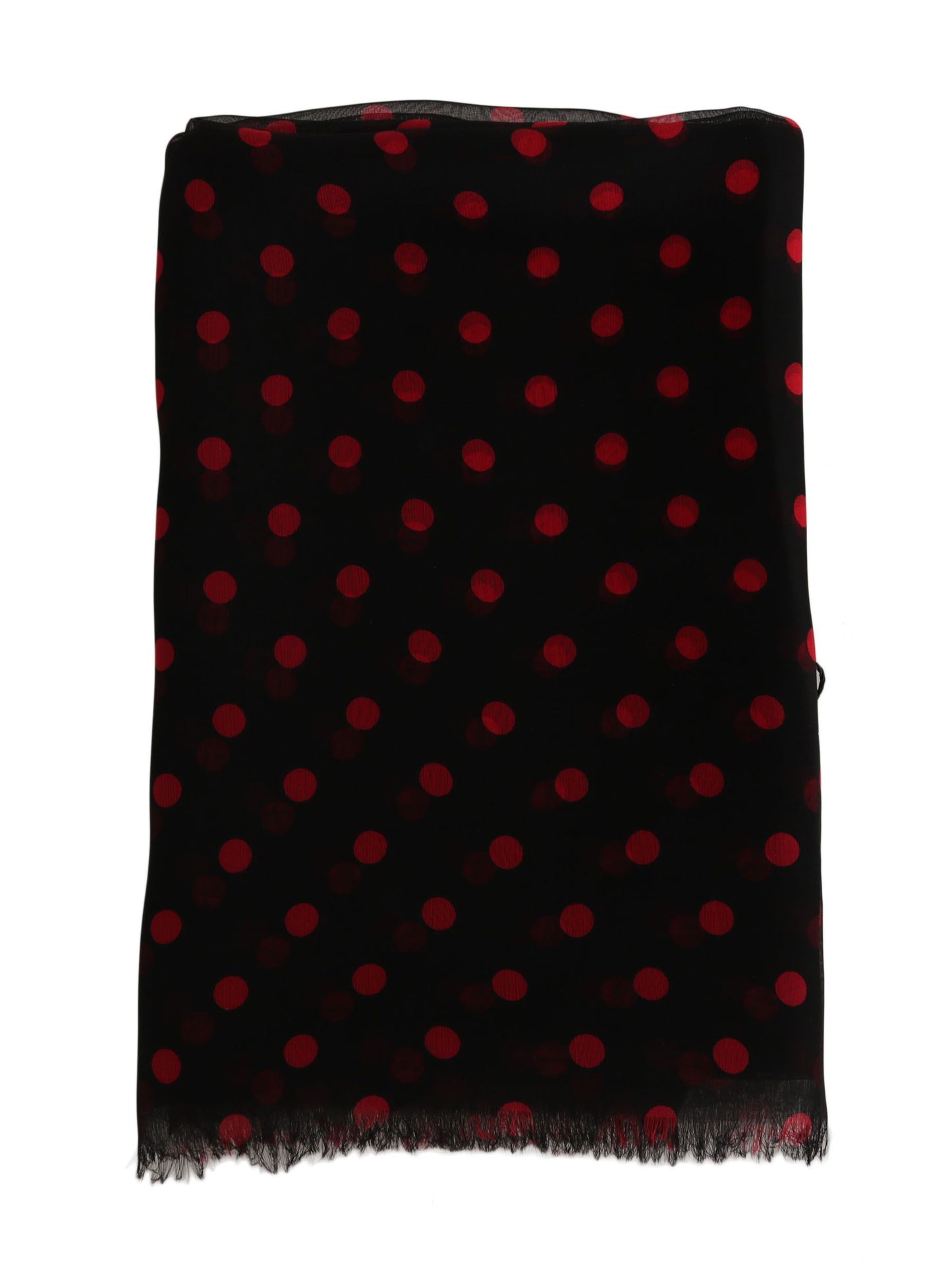 Black Red Polka Dot 100% Silk Shawl Wrap 200cm X 60cm Scarf