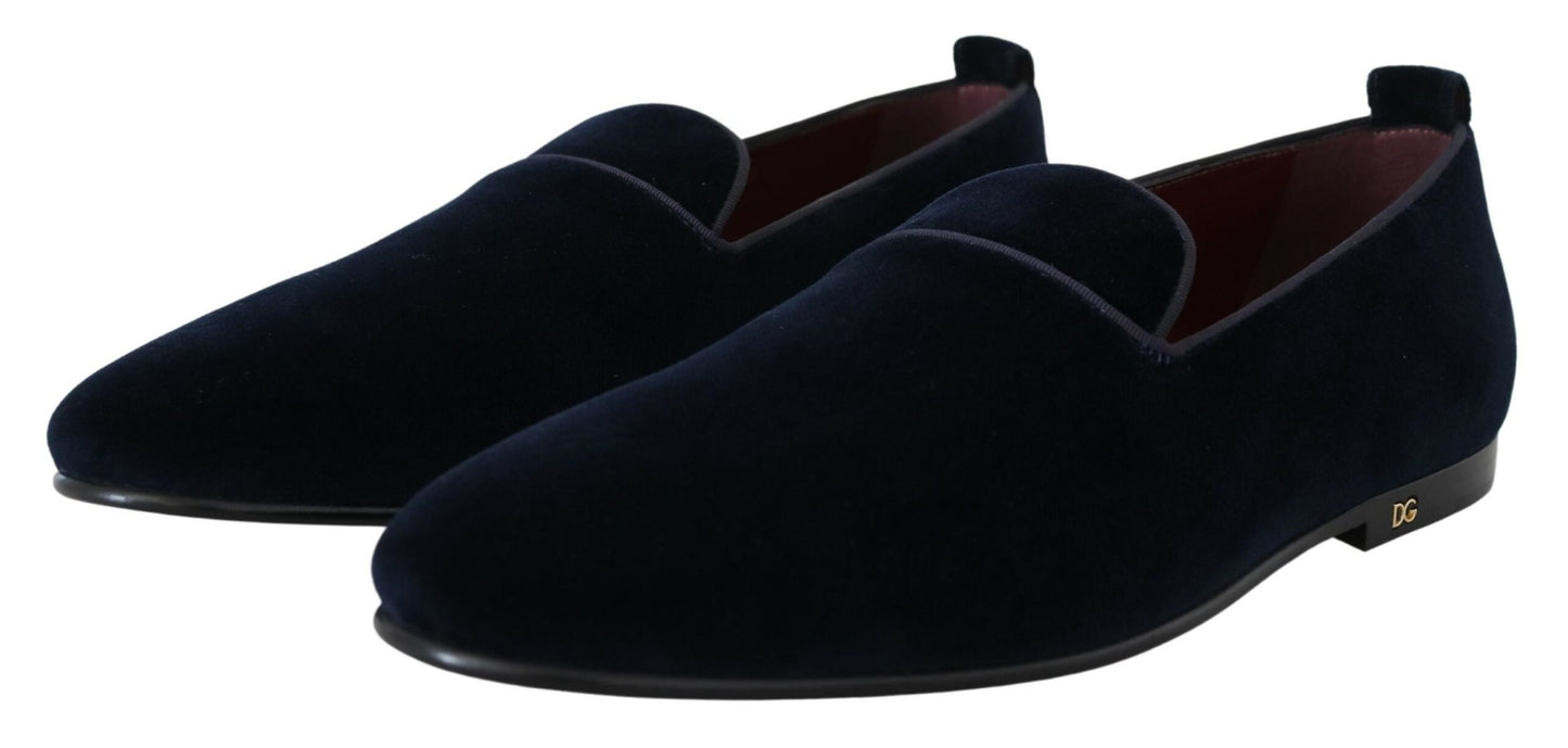 Elegant Blue Slipper Loafers Formal Footwear