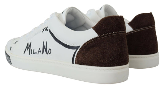 Exquisite Leather Sneakers with Suede Accents