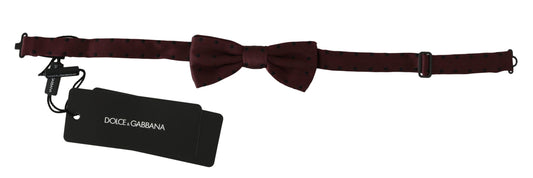 Elegant Silk Purple Dotted Bow Tie