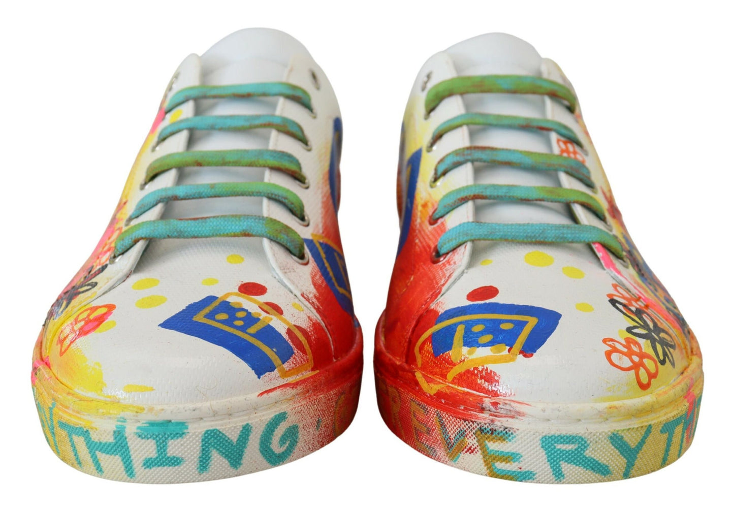 Multicolor Handpainted Low Top Leather Sneakers