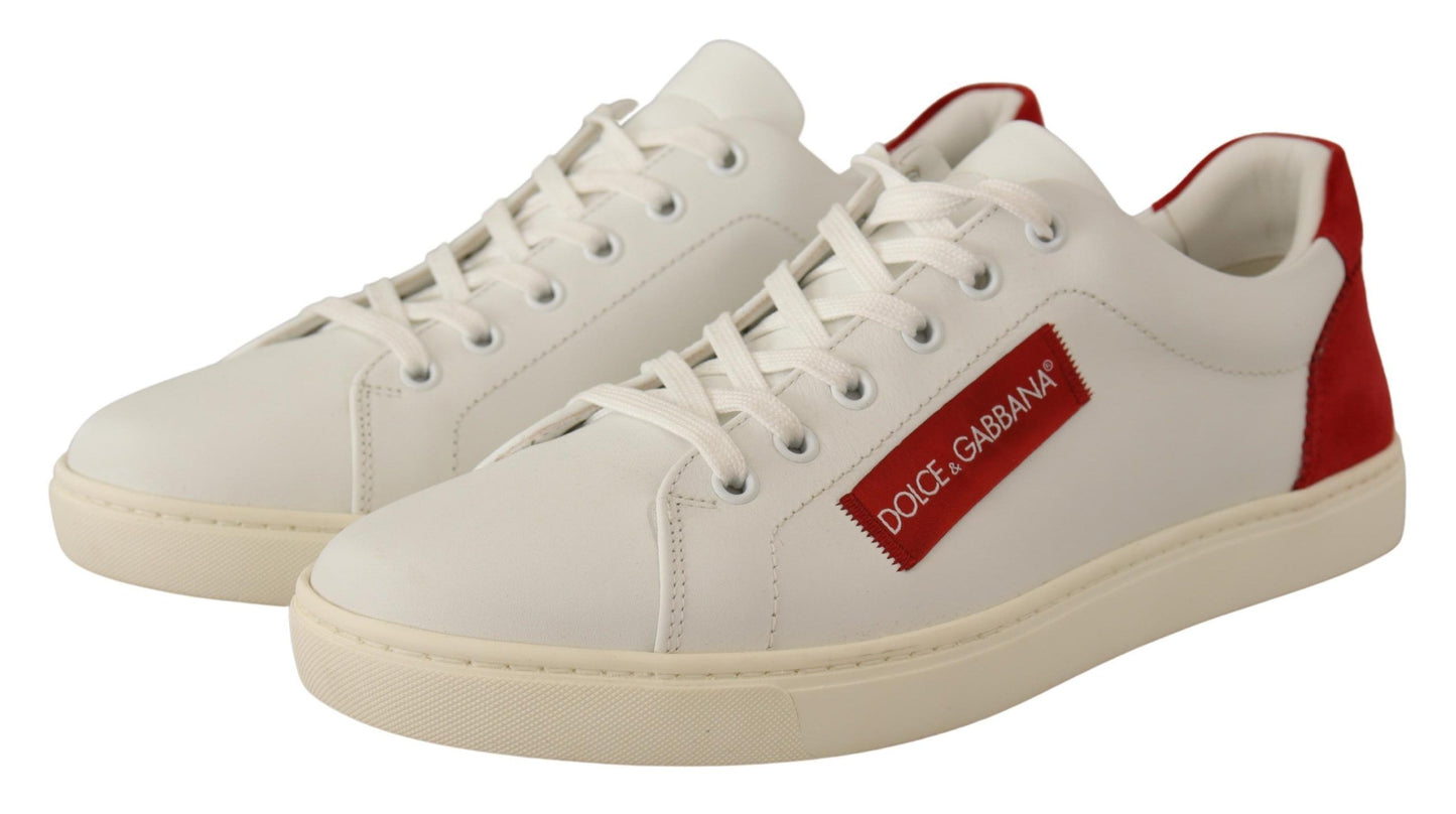 Elegant Low-Top Leather Sneakers in White