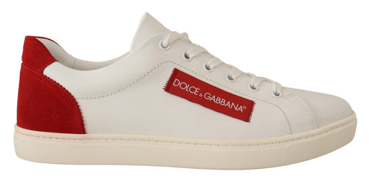 Elegant Low-Top Leather Sneakers in White