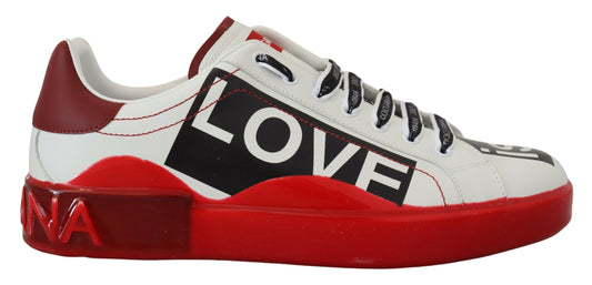 Exclusive Red & White Love Motif Sneakers