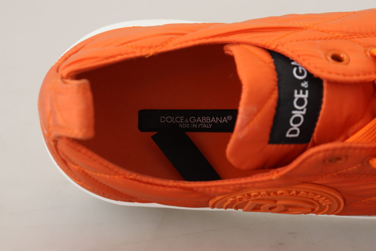 Orange Low Top Designer Sneakers