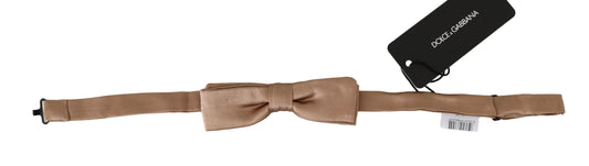 Elegant Beige Silk Bow Tie