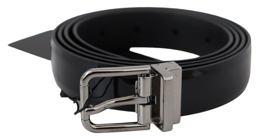Elegant Leather Belt with Silver Buckle