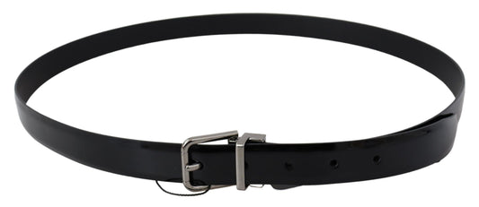 Elegant Leather Belt with Silver Buckle