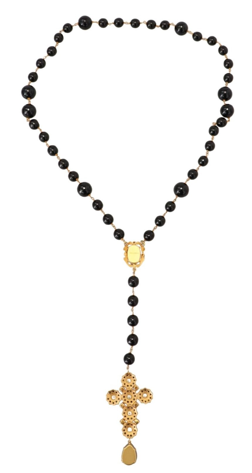 Elegant Gold Crystal Cross Necklace