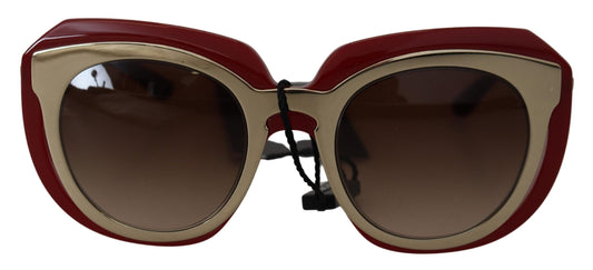 Elegant Red Gold-Plated Women's Sunglasses