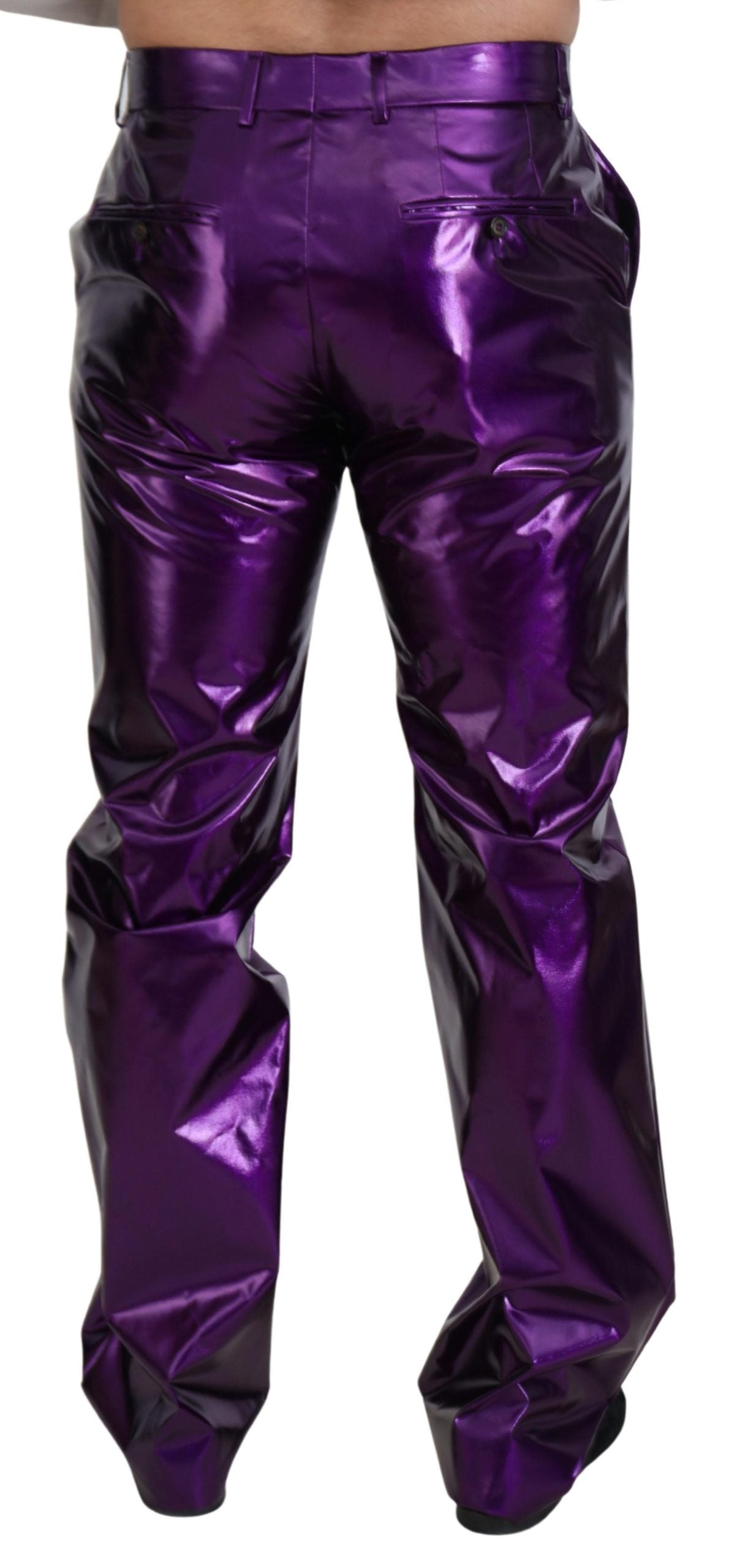 Elegant Shining Purple Straight Fit Pants