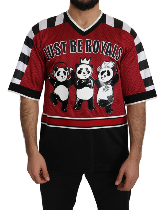 Panda Print Red Short Sleeve Luxury Tee