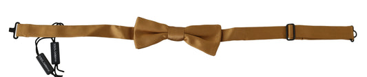 Opulent Gold Silk Tied Bow Tie