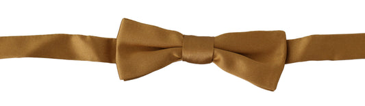 Opulent Gold Silk Tied Bow Tie