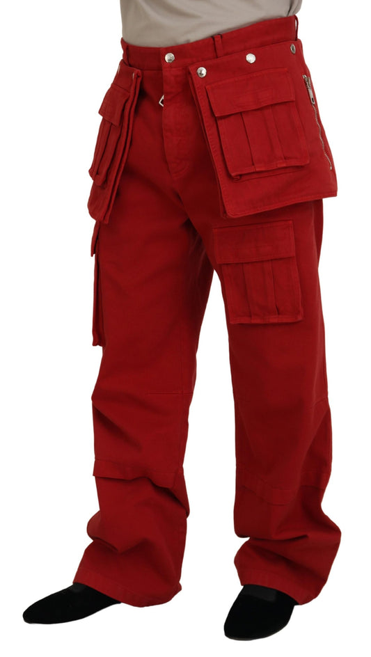 Exquisite Scarlet Carpenter Pants