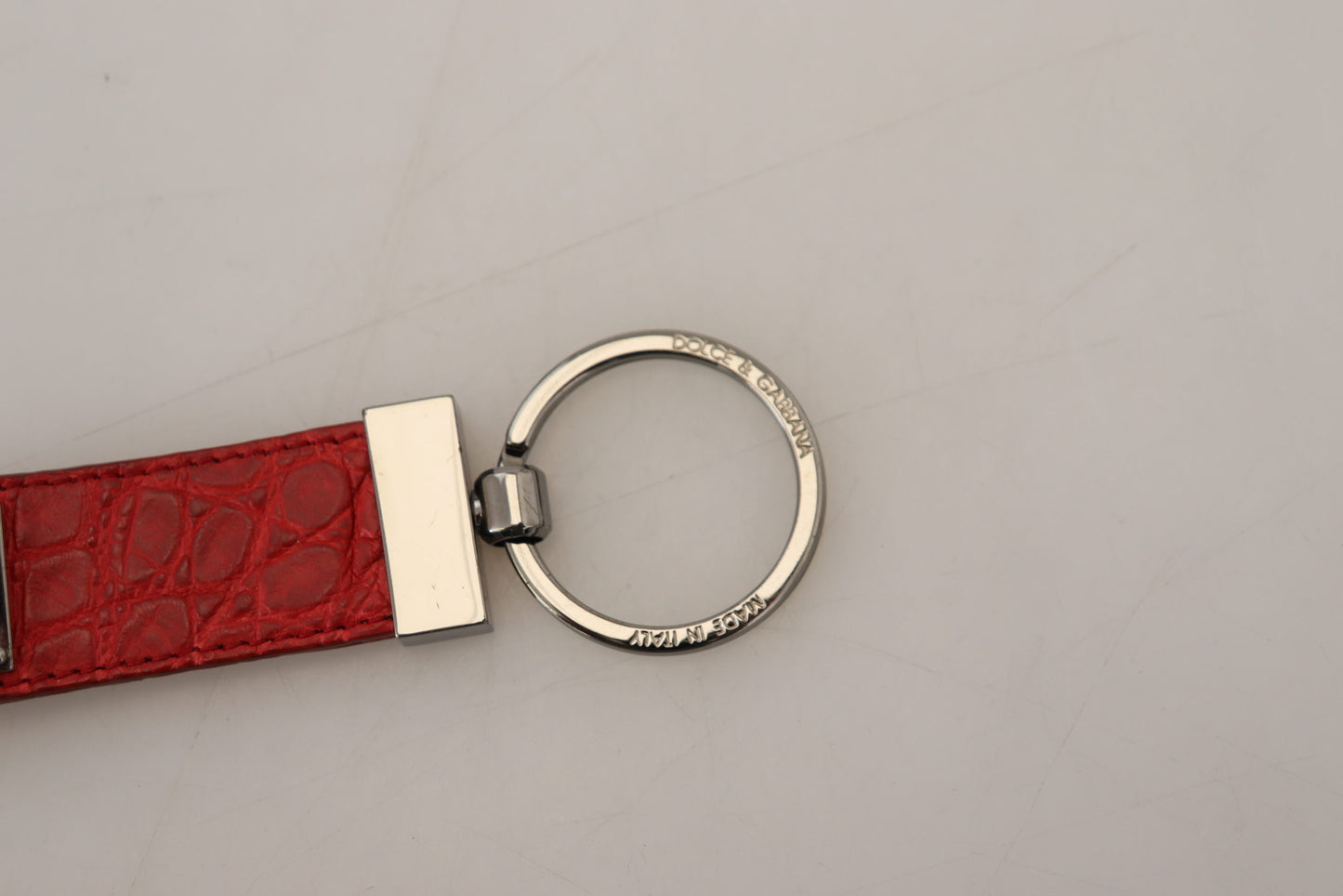 Chic Red Leather Keychain & Charm Accessory