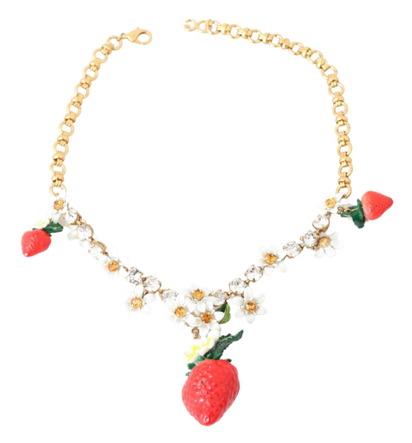 Elegant Gold Strawberry Charm Necklace