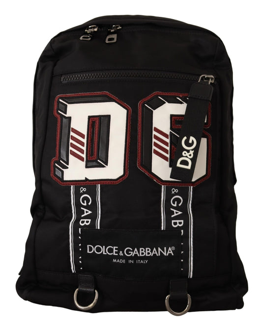 Elegant Designer Black Nylon Backpack