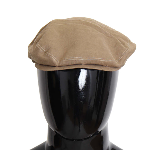 Elegant Beige Newsboy Cap - Men's Stylish Headwear