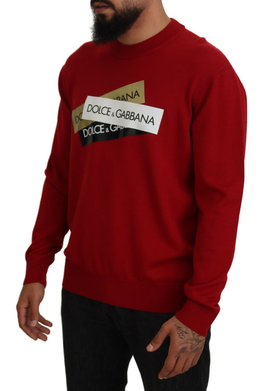 Red Virgin Wool Pullover Sweater