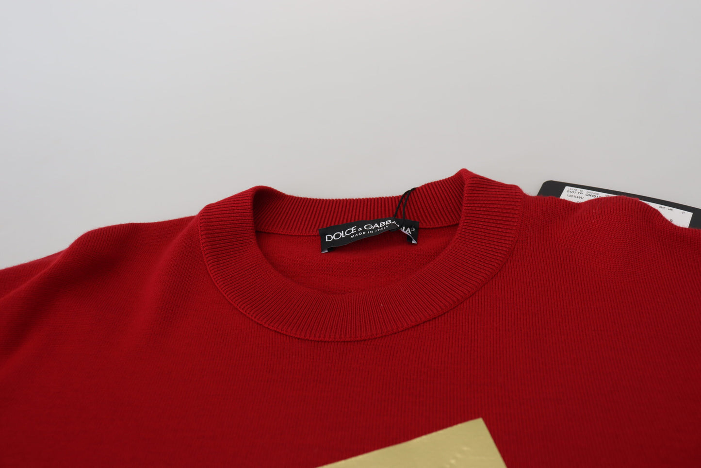 Red Virgin Wool Pullover Sweater