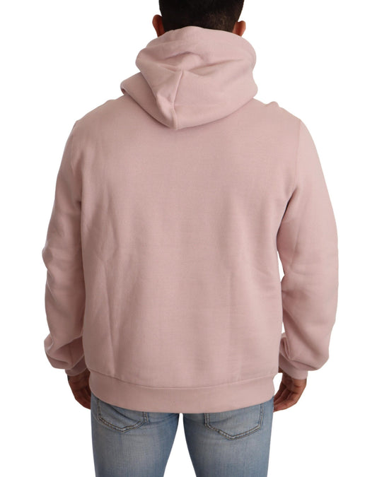 Elegant Pink Crown Print Hooded Sweater