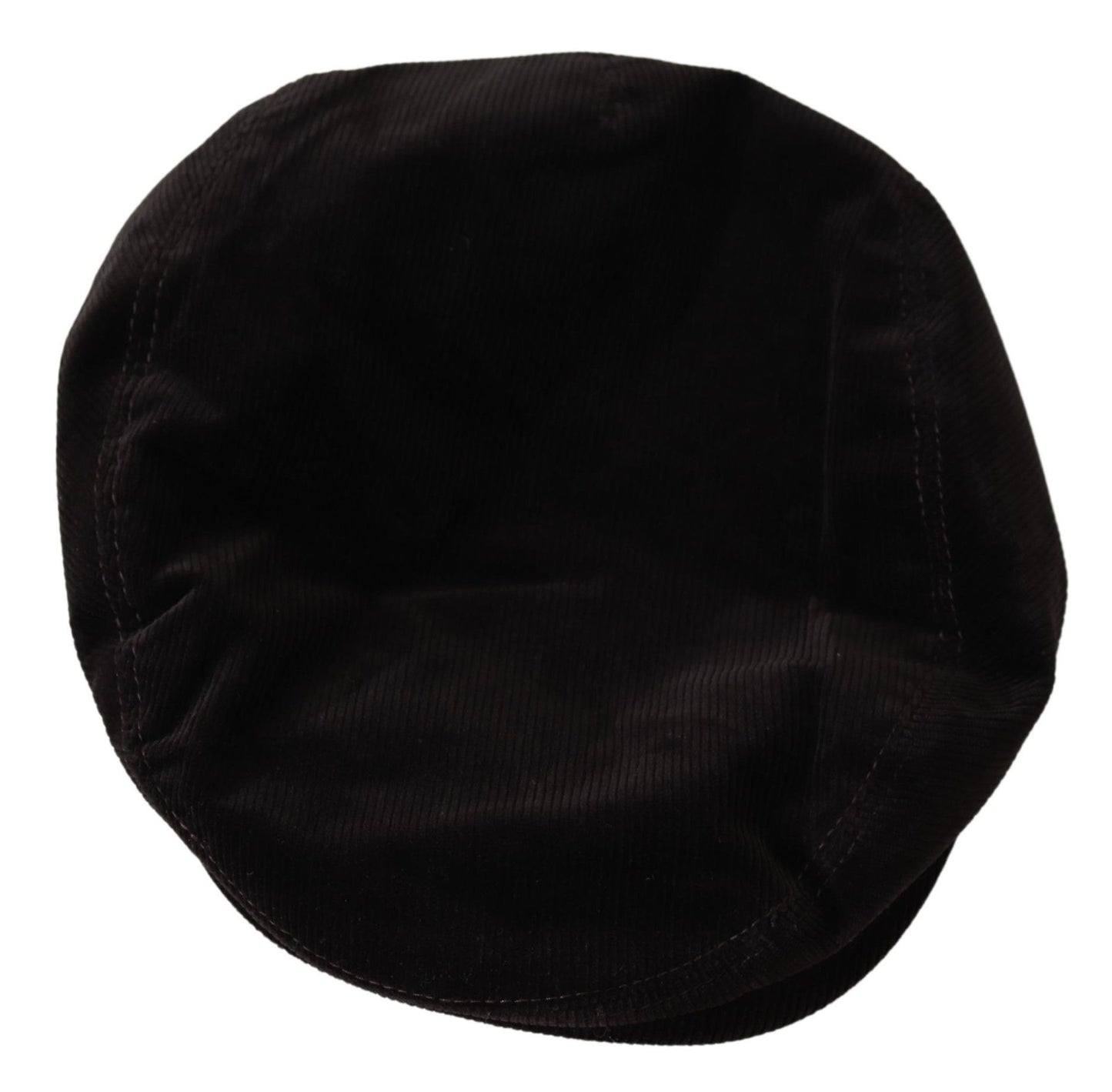 Brown Cotton Logo Newsboy Cap Men Cabbie Hat
