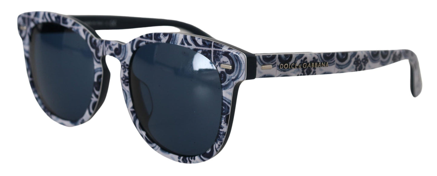 Majolica Blue Round Sunglasses for Women