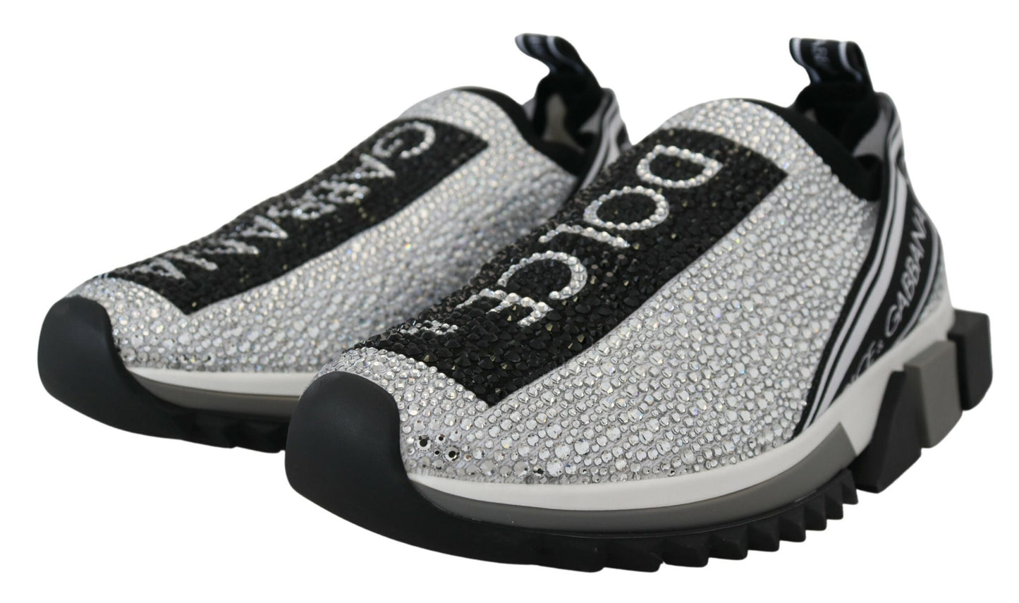 Sparkling Silver Rhinestone Sneakers