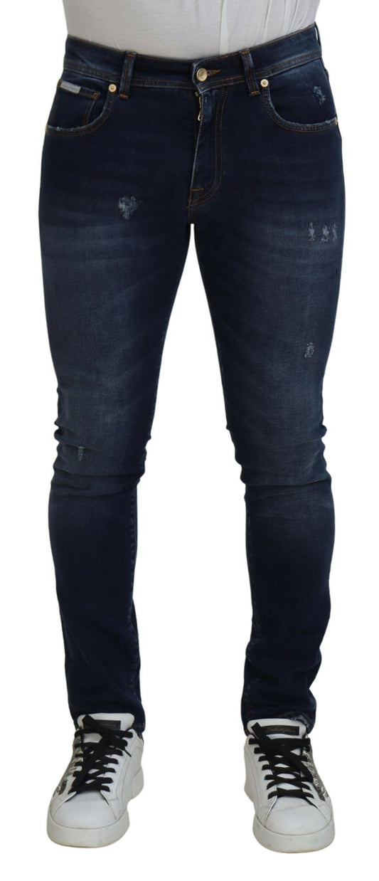 Sleek Skinny Dark Blue Denim Jeans