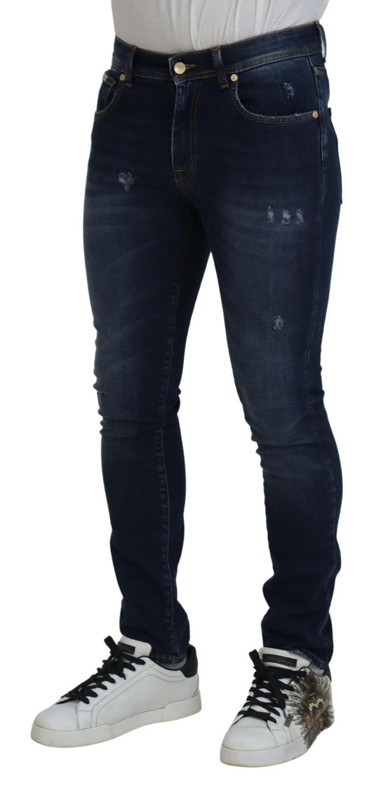 Sleek Skinny Dark Blue Denim Jeans
