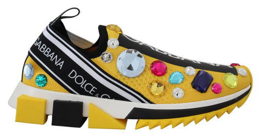 Exquisite Yellow Techno Fabric Sneakers