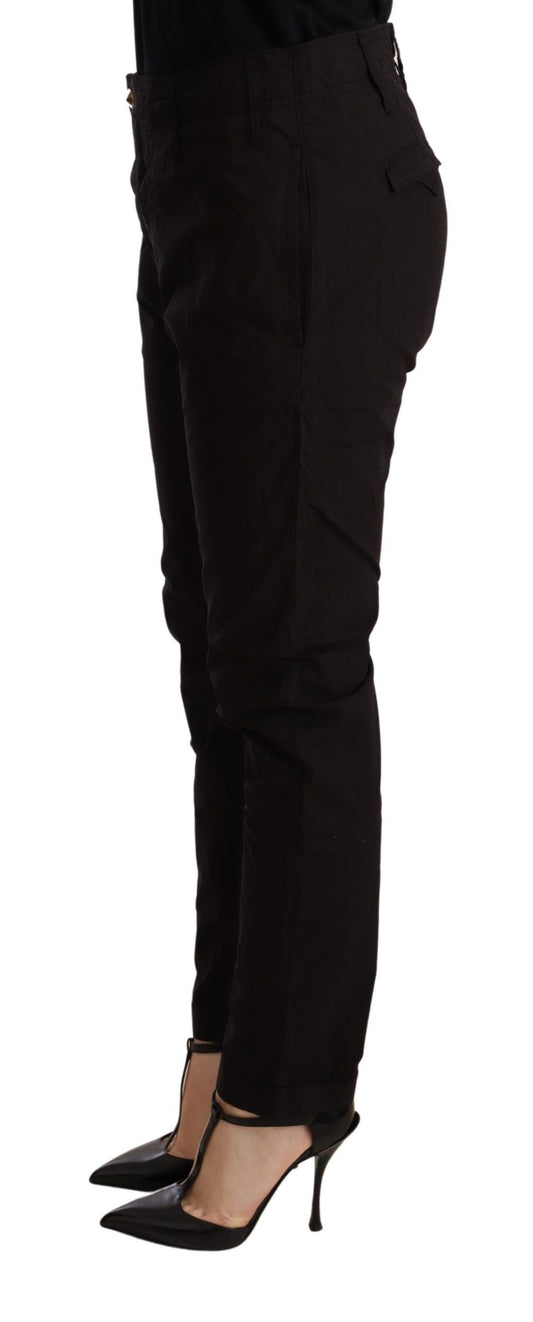 Elegant Black Baggy Cotton Pants