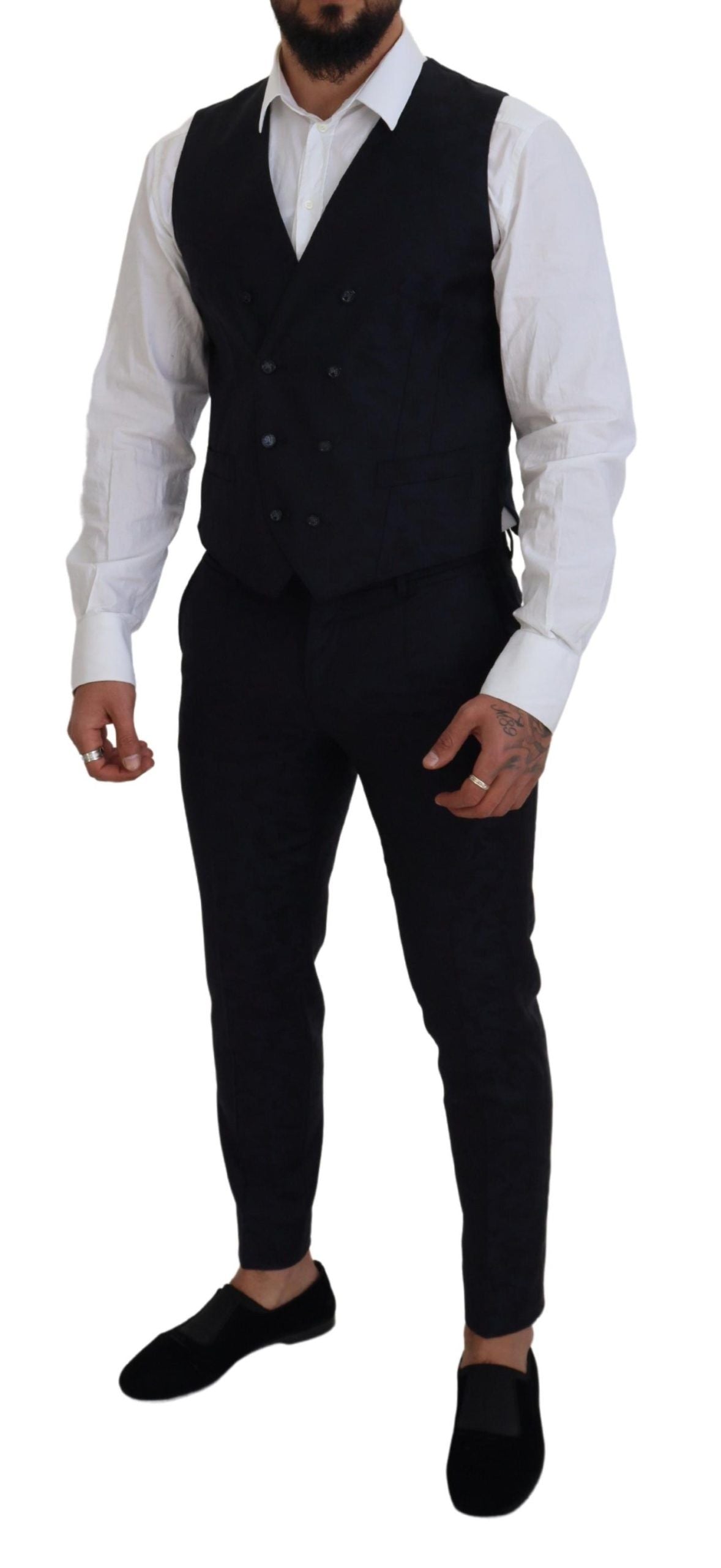 Elegant Slim Fit Three Piece Wool Suit