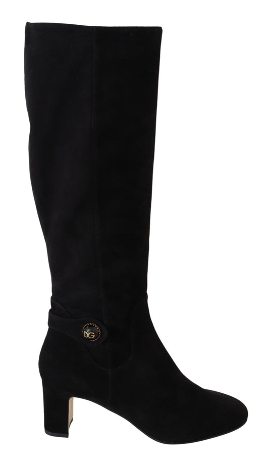 Elegant Black Suede Vally Boots
