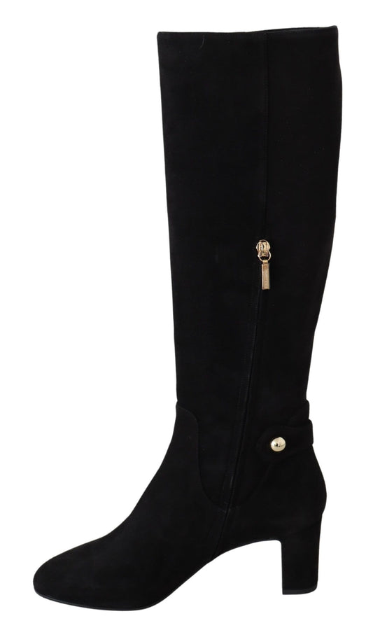 Elegant Black Suede Vally Boots