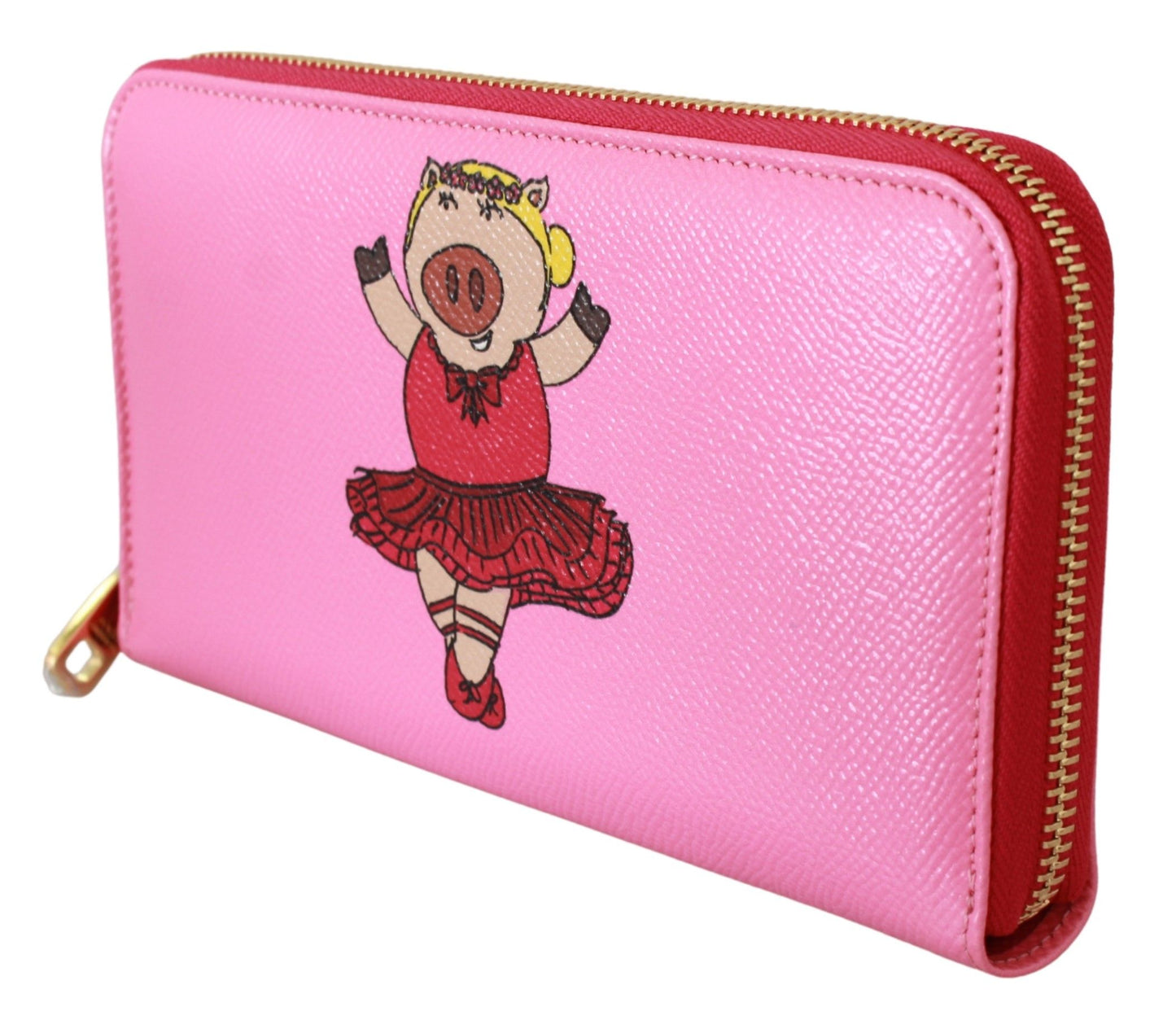 Elegant Pink Leather Continental Wallet