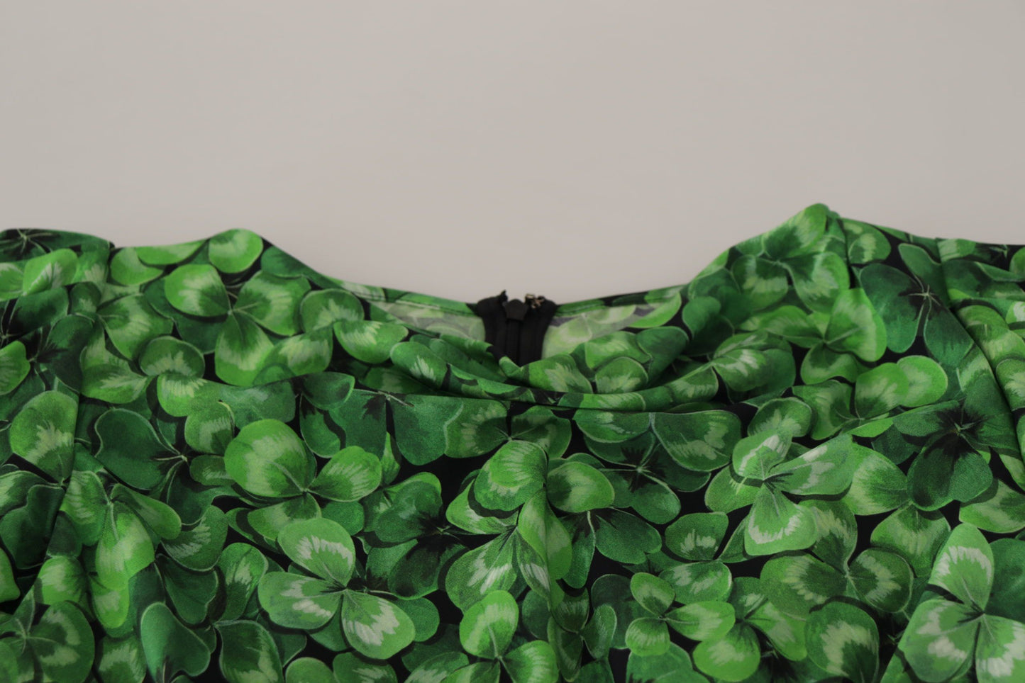 Elegant Green Silk Puff Sleeve Blouse