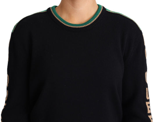 Elegant Black Cashmere Pullover with DG Monogram