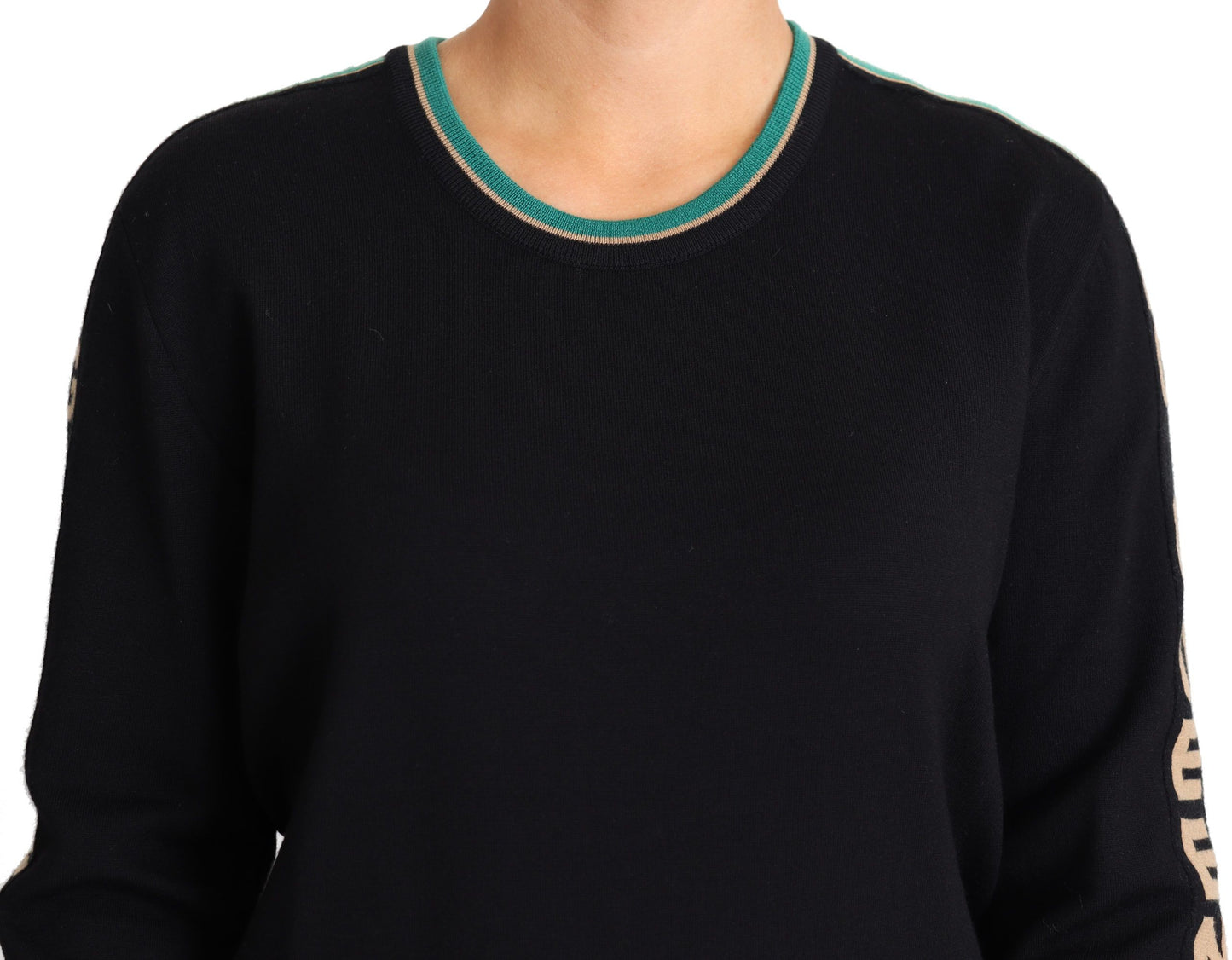 Queen Monogram Pullover Sweater in Luxe Wool Blend