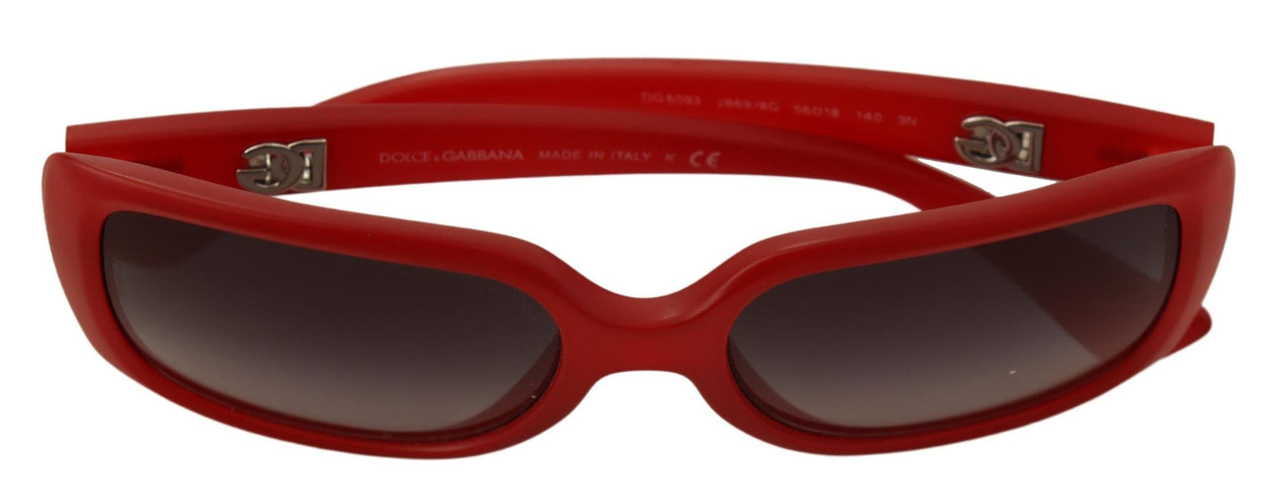 Elegant Rectangular Men's Red Sunglasses