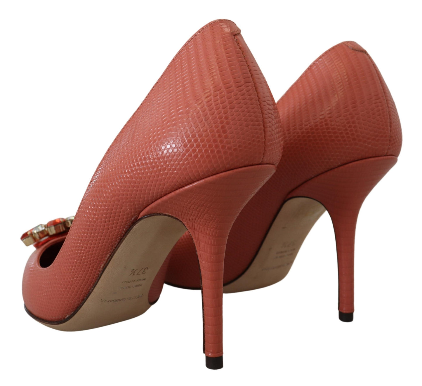 Exotic Leather Heels Pumps in Pink