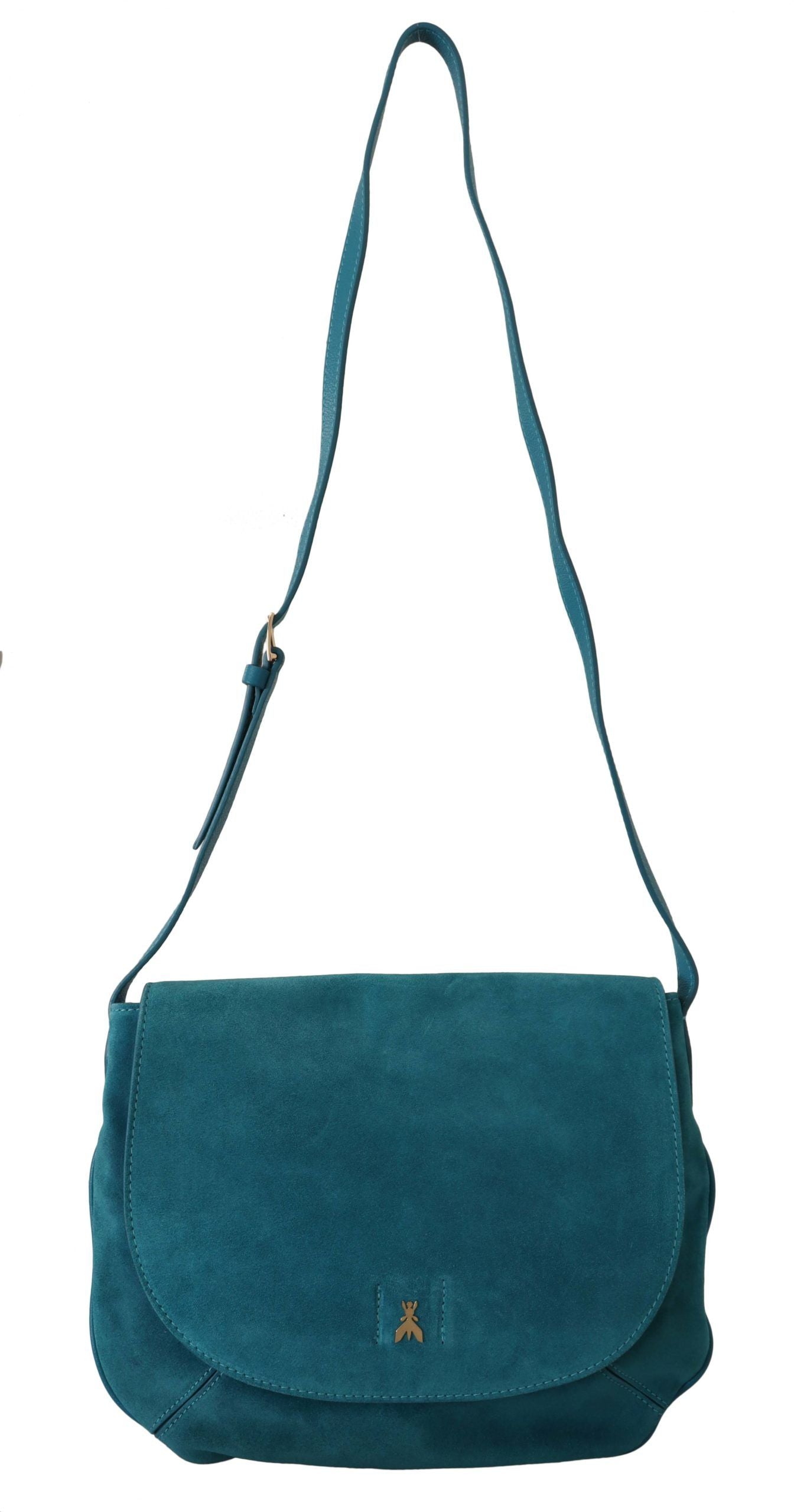 Chic Blue-Green Suede Shoulder Bag