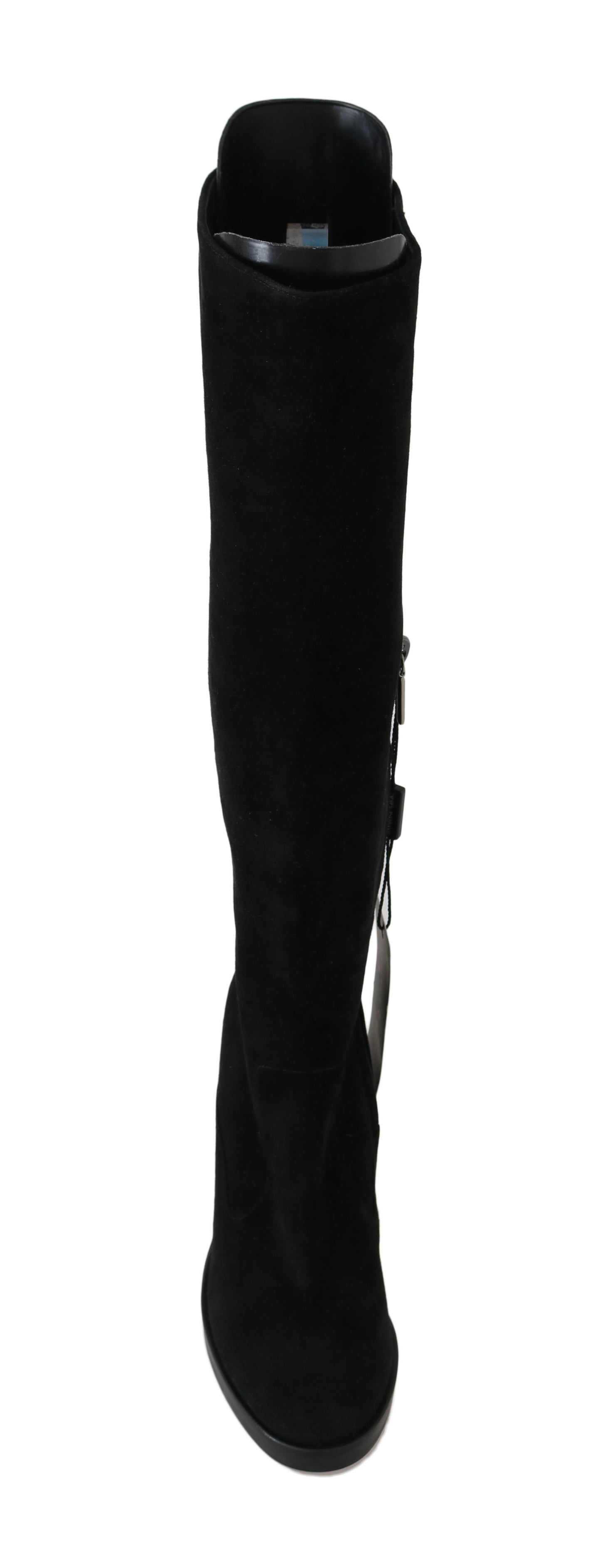 Elegant Black Suede Knee-High Boots
