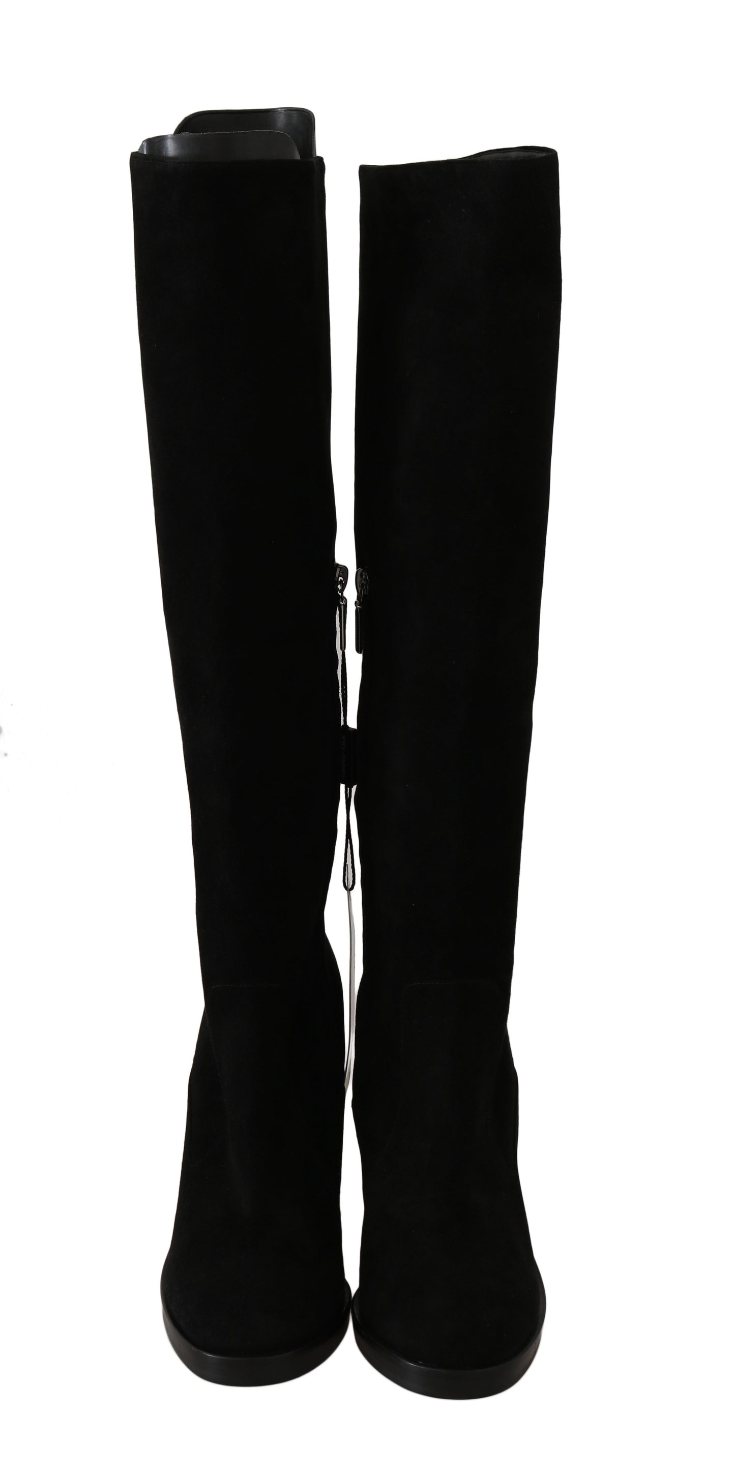 Elegant Black Suede Knee-High Boots