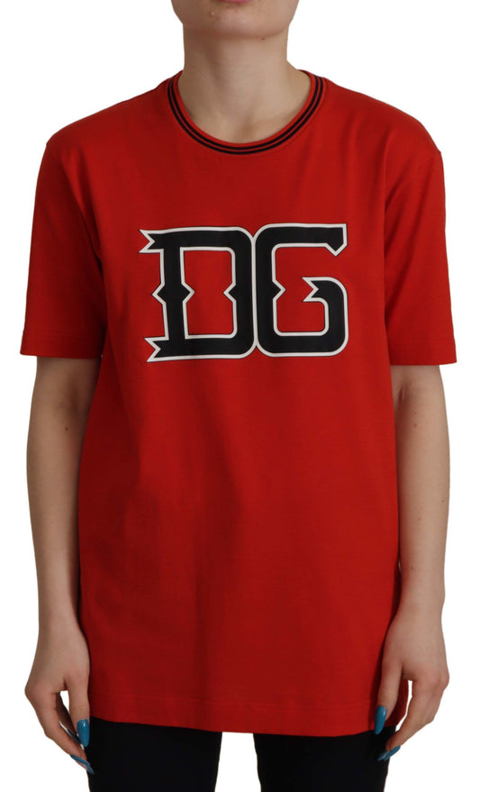 Radiant Red Cotton Logo Tee
