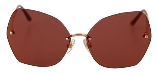 Chic Gold-Tinted Red Luxury Sunglasses