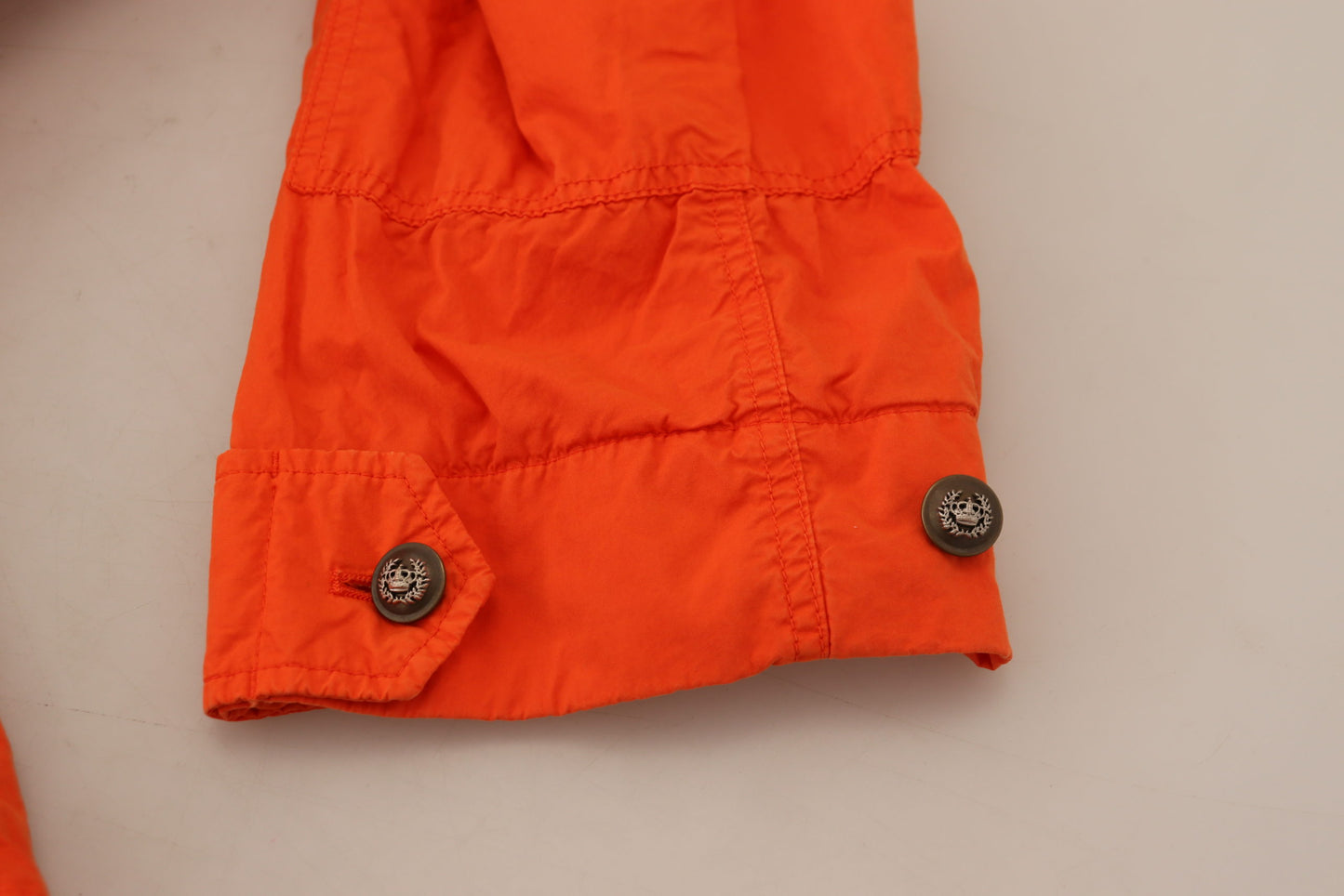 Elegant Orange Cotton Blend Jacket