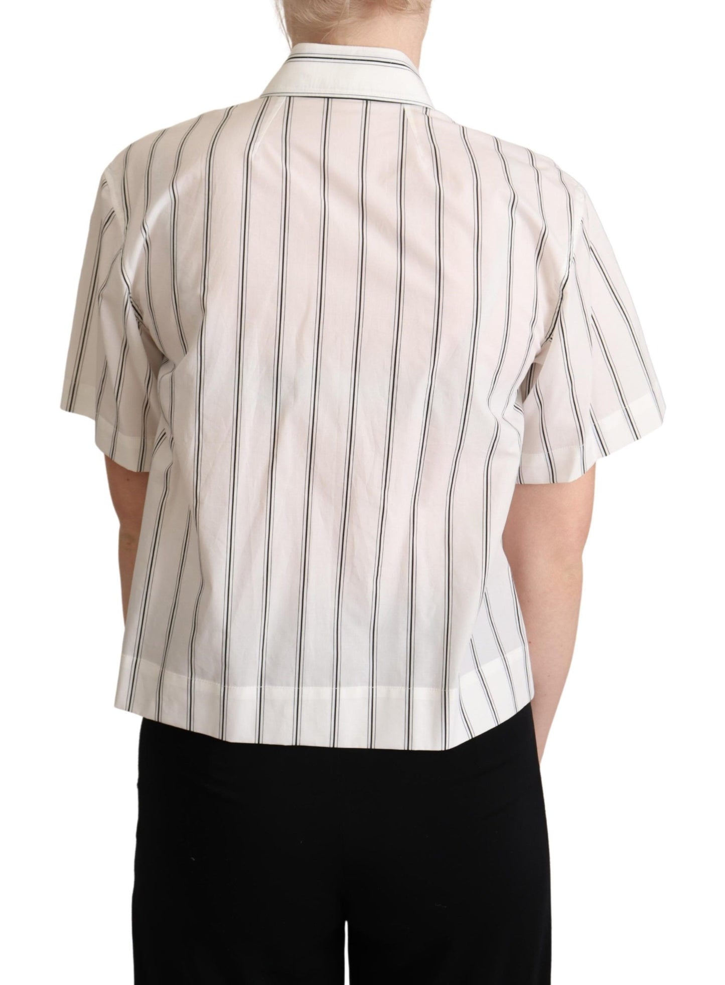 Elegant Striped Cotton Polo Top