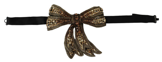 Elegant Silk Rhinestone Bow Tie